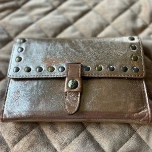 Patricia Nash Colli Studded Wallet / Clutch in Champagne leather